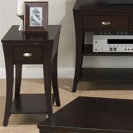 Chairside Table with One Drawer and One Shelf
